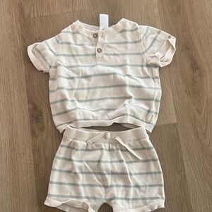 Carter's Cream and Green Striped Baby Top